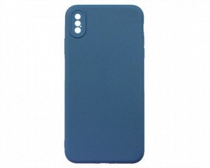 Чехол iPhone XS Max Силикон Matte 2.0mm (синий)
