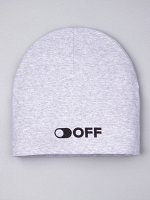 Шапка трикотажная мужская форма лопата, OFF, светло-серый