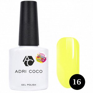 Цветной гель-лак «Pretty dolly» ADRICOCO №16 неоновый желтый
