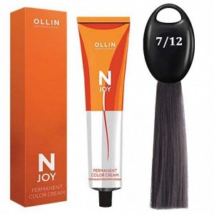 OLLIN Professional Оллин Краска для волос тон 7/12 русый пепельно фиолетовый Перманентная крем краска Ollin N JOY 100 мл