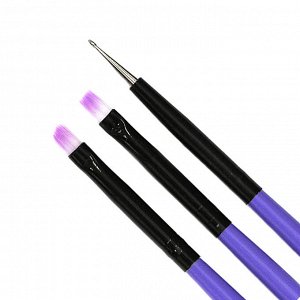 Набор кистей фиолетовый 3 штуки TNL