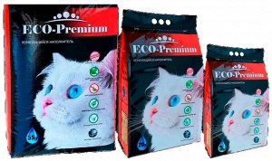 Наполнитель комкующийся  древесный без запаха 1,9 кг 5 л. ECO Premium