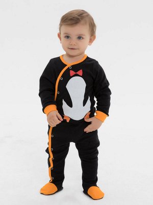 Чёрный комбинезон "Mr Penguin" для новорождённых (6310783)