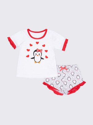 Пижама: Футболка, шорты "MS PENG" для девочки (2940825)