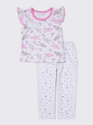 Пижама: Футболка, брюки "Пижамы 2020" для девочки (2730915)