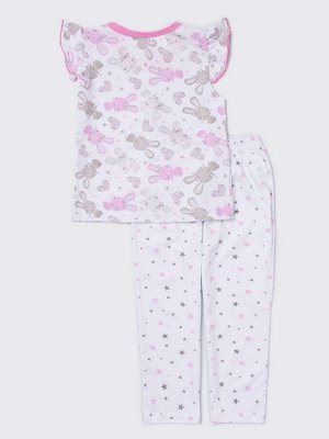 Пижама: Футболка, брюки "Пижамы 2020" для девочки (2730915)