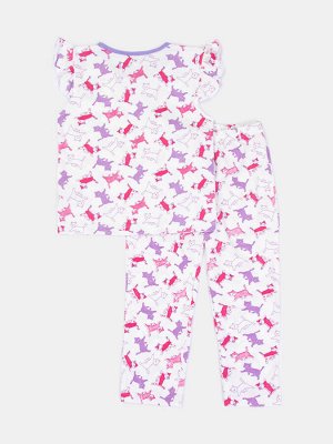 Пижама: Футболка, брюки "Пижамы 2020" для девочки (2730927)