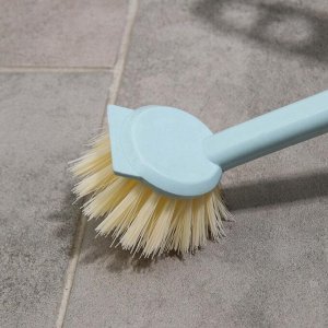 Щётки для уборки Доляна, 4 предмета: совок, 3 щётки, 30x21x12 см, голубые