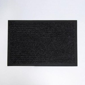 Коврик придверный с окантовкой Доляна «Стандарт», 40?60 см, цвет чёрный