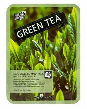 [MAYISLAND] Маска тканевая для проблемной кожи с зеленым чаем Real Essense Green Tea Mask Pack, 25мл