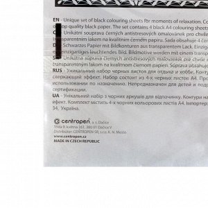 Набор для творчества Centropen Fantasia 9997: лист черный А4 - 4 штуки