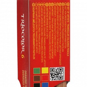 Карандаши утолщённые Triocolor 3151N, 6 цветов, трехгранные