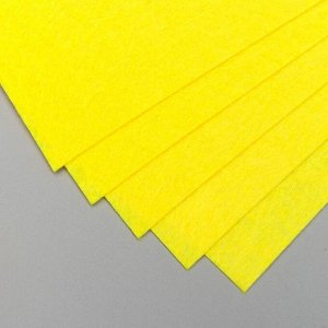 Фетр жесткий 1 мм "Жёлтый шартрез" набор 10 листов формат А4