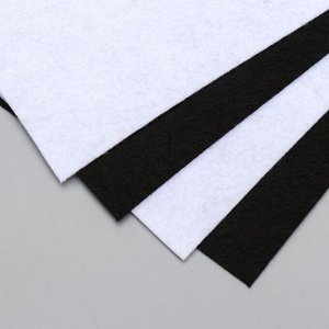 Фетр мягкий 2 мм "Белый и черный" набор 4 листа формат А4