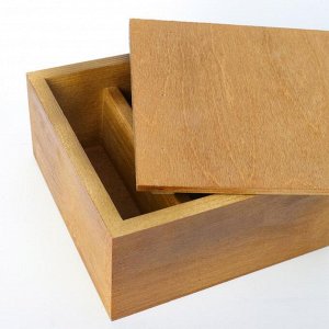 Кашпо деревянное 19*19*10 см, брашированное