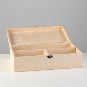 Подарочный ящик 34*21.5*10 см деревянный, с закрывающейся крышкой