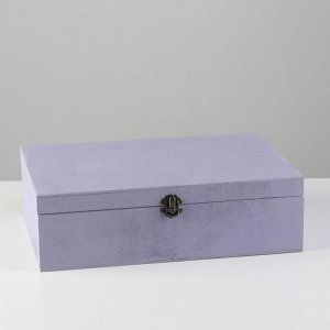 Подарочный ящик 34*21.5*10 см деревянный, с закрывающейся крышкой, фиолетовый