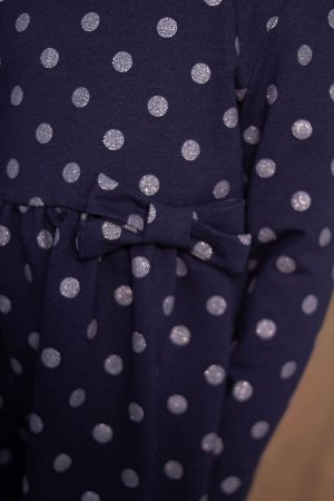 Платье Материал: Футер 2-х нитка.  Состав: 62% хлопок, 30% полиэстер, 8% лайкра.  Цвет: Темно-синий