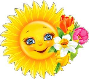 Украшение на скотче "Солнце с цветами"