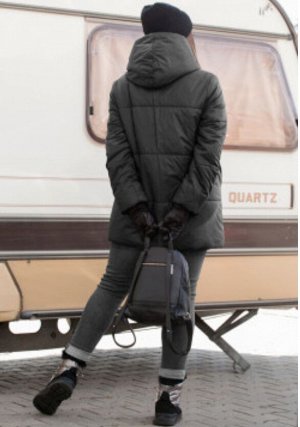 зима черный, Модное зимнее удлиненная стеганная куртка с Капюшоном от LADY SECRET, станет вашим лучшим решением при выборе верхней одежды. Уникальный бельгийский утеплитель ISOSOFT и ветрозащитной мем
