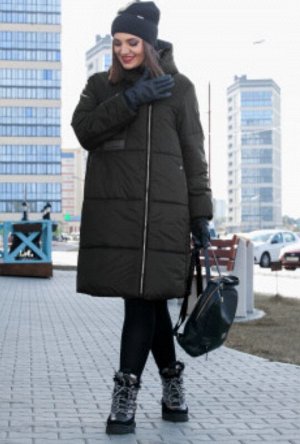 зима хаки и черный, Модное зимнее стеганная пальто с Капюшоном от LADY SECRET, станет вашим лучшим решением при выборе верхней одежды. Уникальный бельгийский утеплитель ISOSOFT и ветрозащитной мембран