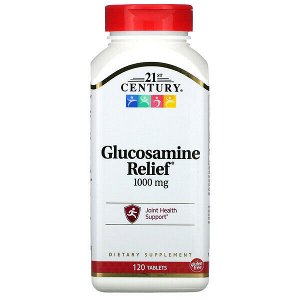 21ST CENTURY Глюкозамин Relief, 1,000 мг, 120 капс.