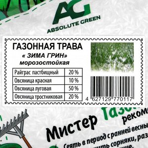 Газонная травосмесь "Абсолют", "Зима Грин", 500 г