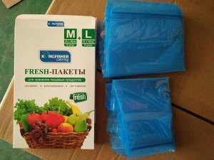 FRESH - пакеты "KINGFISHER" для хранения пищевых продуктов, размары "M"+"L", 16 штук