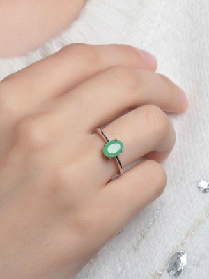 Серебряное кольцо с агатом зеленым R-DRGR00554-AG