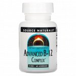 Source Naturals, улучшенный комплекс B-12, 5 мг, 60 таблеток для рассасывания