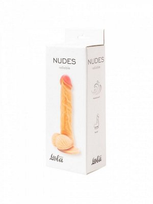Гибкий реалистичный фалос с венками на присоске Nudes Reliable