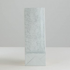 Пакет бумажный фасовочный "Белые кружева с окном", 8 х 5 х 22,5 см