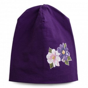 Шапка Состав: 95% хлопок, 5% эластан
Цвет: фиолет
Год: 2020
Однотонная трикотажная шапка для девочек, модель декорирована контрастным цветочным принтом.