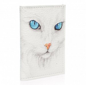 Двойная обложка для карт. White cat