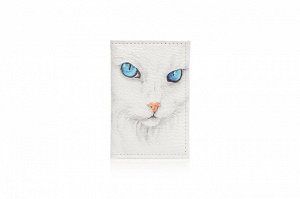 Двойная обложка для карт. White cat