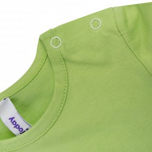 Футболка Состав: 100% хлопок; 
Цвет: светло-зеленый
Футболка выполнена из натурального трикотажа. Для удобства снимания и одевания на плече модели предусмотрены застежки - кнопки. Модель декорирована