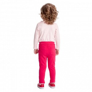 Брюки Состав: 95% хлопок, 5% эластан; 
Цвет: розовый
Брюки из натурального хлопка разнообразят повседневный гардероб. Модель на широкой резинке, не сдавливающей живот ребенка. Добавление в хлопок элас