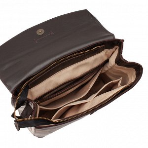Рюкзак Ткань: натуральная кожа
Цвет: Темно-коричневый
 Размер: - 33 х 27 х1 2 см (ВхШхГ), высота верхней ручки 32 см (+-5 см регулировка), лямки регулируются по длине. 
Легкая и удобная сумка-рюкзак в