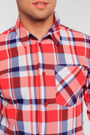 Рубашка Ткань: футер 2-х нитка
Состав: хлопок 100%
Цвет: красный

Клетчатая рубашка с начесом свободного классического силуэта, на манжетах - пуговицы.