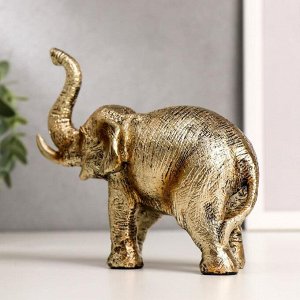 Сувенир полистоун "Золотой слон" 13х16,8х6,5 см
