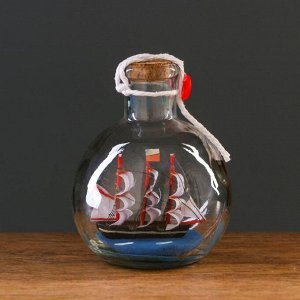 Корабль сувенирный "Трофей", в бутылке, вертикальн. 9*10см