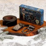 5122872, Мужской ремень со сменной пряжкой &quot;С Новым годом!&quot;