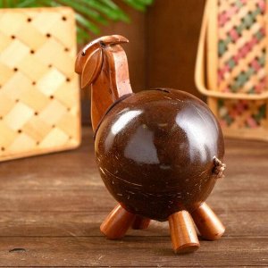 Сувенир копилка из кокоса "Козлик" 15х13х20 см
