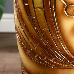 Ваза напольная "Алёна" золотая, абстракция, коричневая, 70 см, керамика