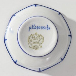 Розетка &quot;Грановитый&quot; , авт. Гордеев П.Н., 9х9х3см, 1 сорт, гжель