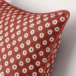 SNÖBRÄCKA СНЁБРЭККА Чехол на подушку, красный белый/цветочный орнамент50x50 см