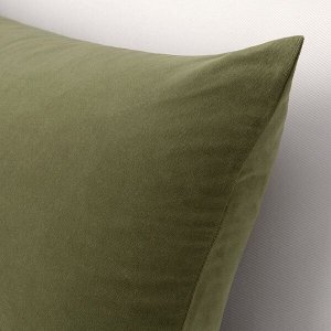 SANELA САНЕЛА Чехол на подушку, оливково-зеленый 40x65 см