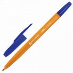 Ручка шариковая BRAUBERG &quot;ORANGE Line&quot;, СИНЯЯ, корпус оранжевый, узел 1 мм, линия письма 0,5 мм, 143331