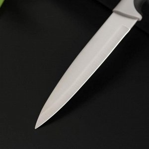 Нож металлический Доляна «Фонтека», лезвие 12 см, цвет чёрный