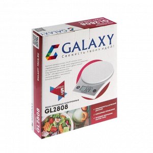 Весы кухонные Galaxy GL 2808, электронные, до 5 кг, от 2хAAA ( не в компл)